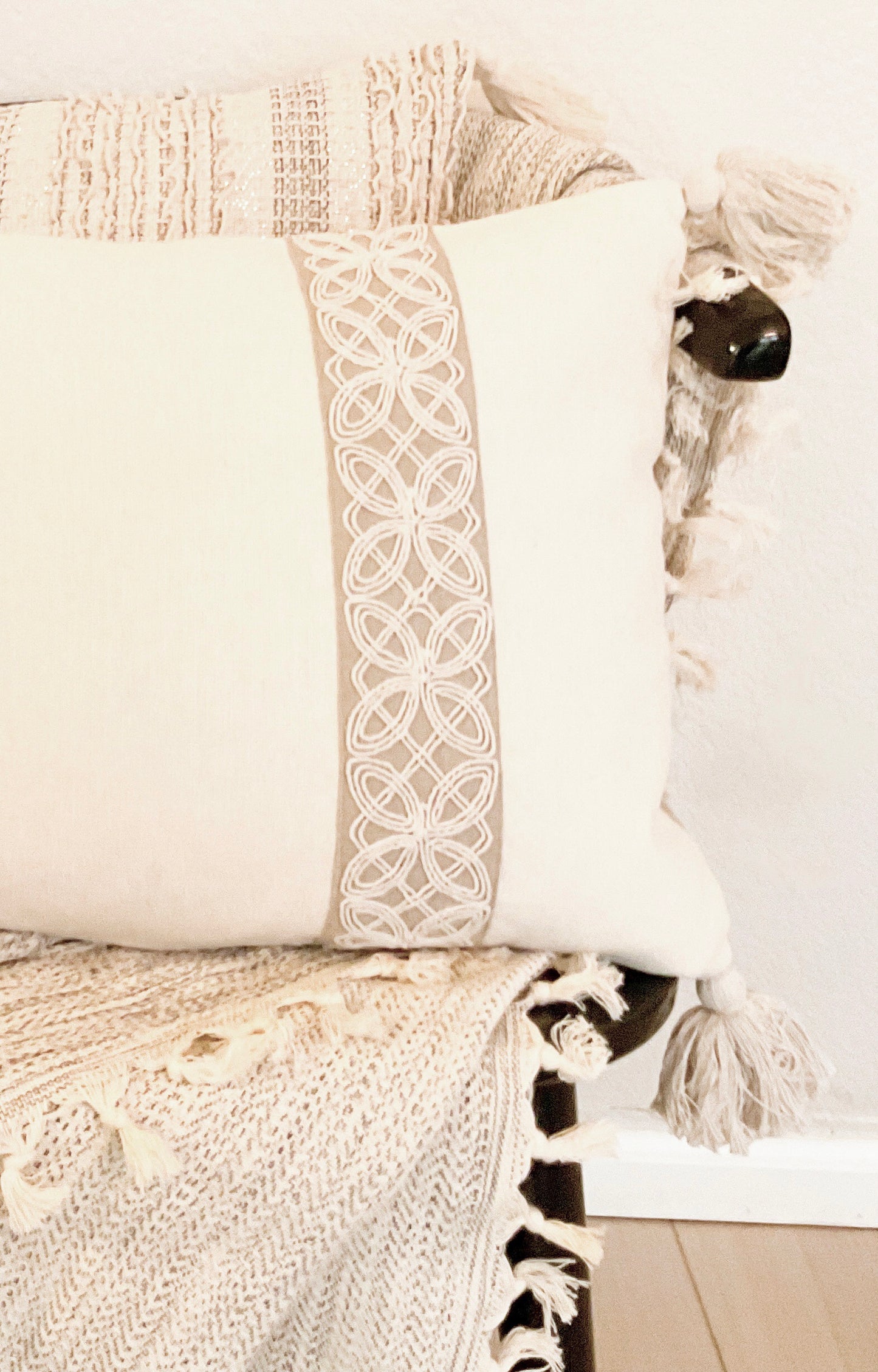 Posie Embroidered Pillow Cover