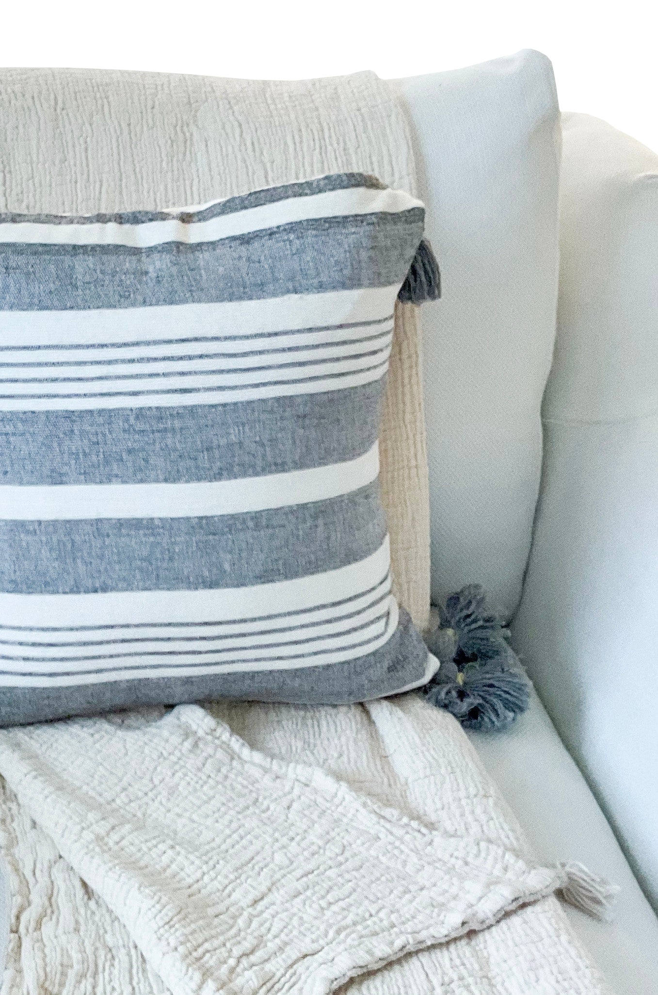 Piper Gray Striped Pillow Cover