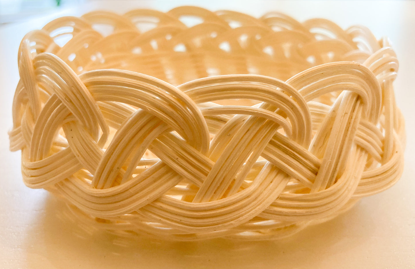 Small white woven bowl